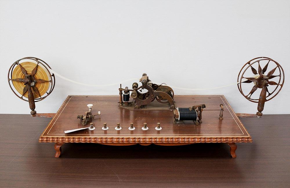Replica of the Embossing Type Telegraph Key System given as a present by Commodore Perry to the Tokugawa-Bakufu government in 1854.