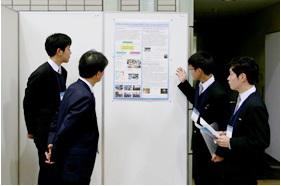 Students from Seiko Gakuin High School describing their research during the poster session.