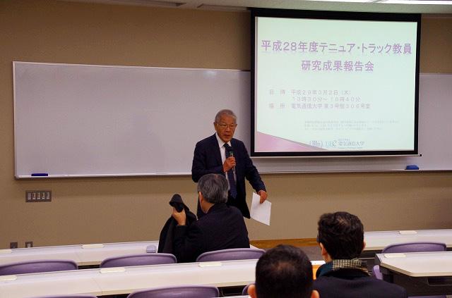 UEC President Takashi Fukuda opens the meeting with words of encouragement for the speakers.