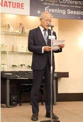 UEC President, Takashi Fukuda giving a speech at the Evening Session.