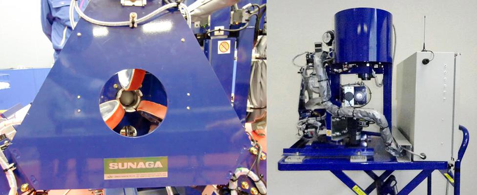 Three rotor launching machine