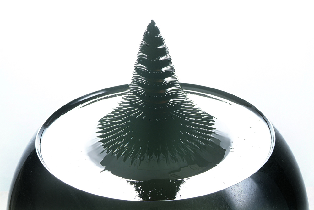 Convergence of science and art: Three dimensional dynamics of ferrofluid sculptures